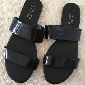 Lauren Conrad brand Black slip on sandals